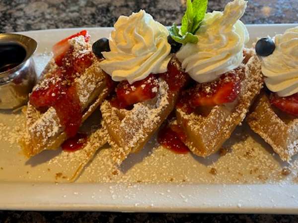 strawberry cheesecake waffles